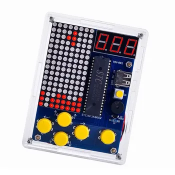 DIY Hra Kit PCB Elektronické Spájkovanie Školenia Kit podporu Retro Had Rovine Závodné Hry s Akryl Prípade