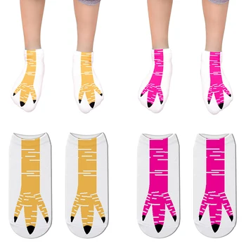 Kuracie Nohy Ženy Bavlna Krátke Ponožky Módny Trend Zábavné Bežné Pohodlné Pár Ponožky Roztomilý Wkaii Šťastný Halloween Loď Ponožky 0