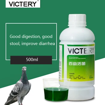 Holub závodné holuby gastrointestinálne probiotiká 500 ml hnačka, voľné zelené stoličky, pomocník trávenia a podporu rozvoja