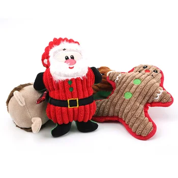 Vianočné Santa Psa Pískacie Hračky Malé Veľké Psy Roztomilé Plyšové Zviera, Hračky, spoločenské Šteňa Žuť Anti-skus Hračky