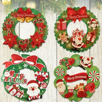 Vianočné Ozdoby Troch-dimenzionální Garland Dverí Visí Scény Rozloženie Santa Claus Zvony Veniec Stene Visí Visí Ozdoby