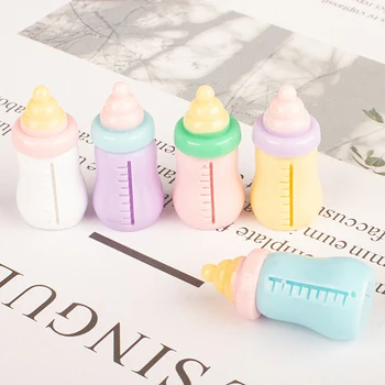 10Pcs 3D domček pre bábiky Mini Živice Baby Mlieko Fľaše DIY Scrapbooking Mlieko Bradavky Fľaša Živice Mini Fľaša Malé Krém Prípade