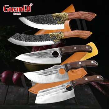 Kuchynský Nôž strane-poraziť vysoké-tvrdosť ostré boning nôž, 5Cr3WOv ocele, drevená rukoväť slicer mäsiar nôž, sekáčik a nôž