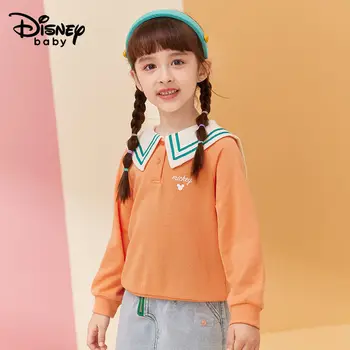 Disney detské Navy Golier Mikina Klope Dlhý Rukáv Jeseň Minnie Myši Tlač detské Mikiny