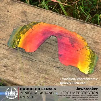 Hkuco Mens Náhradné Šošovky Pre Jawbreaker Slnečné Okuliare Photochromic Red Unpolarized 0