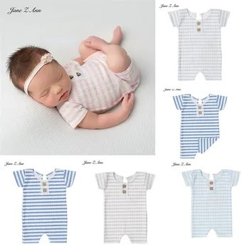 Novorodenca fotografie oblečenie prekladané z jedného kusu šortky dvojičky multi-farby remienky photo studio dieťa rekvizity, oblečenie