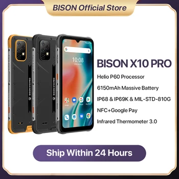 UMIDIGI BISON X10 Pro Smartphone Globálna Verzia NFC 4GB 12 GB IP68 & IP69K Heliograf P60 Octa-Core 6.53