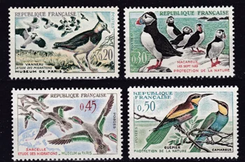 4Pcs/Nastaviť Nové Francúzsko Post Pečiatka 1960 Zvierat, Vtákov Vody Kačica Gravírovanie Pečiatok MNH