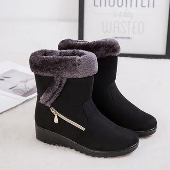 Zimné Ženy, Topánky, Teplé Oblečenie Členkové Čižmy dámske Topánky Móda Zips dámske Zimné Topánky Plus Veľkosť Zapatos De Mujer