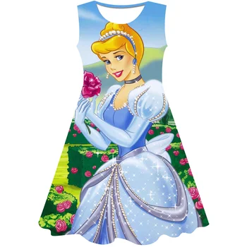 Popoluška Dievča Šaty Letné detské Oblečenie Strany Elegantné Rapunzel Princezná Belle Svadobný Obrad Šaty Jeden Kus Sukne