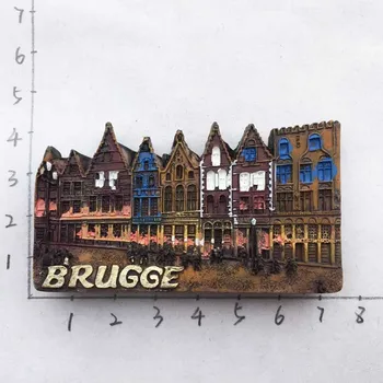 Belgicko turistické mesta Bruges old street turistické suveníry magnetických nálepiek chladnička 0
