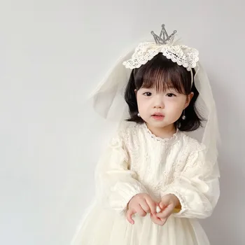 Dieťa Dievča Vlasy Príslušenstvo Nové Módne Kórejský Štýl Vintage Čipky Sequin Dievčatá Sweet Princess Fairy Bežné Vlasové Doplnky