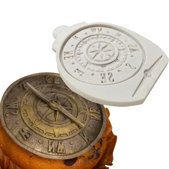 Starožitný Kompas Silikónové Formy Fondant Cake Decor Silikónové Formy Sugarcrafts Čokoláda Pečenie Nástroje Koláče Gumpaste K625