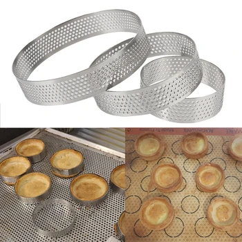 6 8 10 CM z Nerezovej Ocele Koláč Krúžok Cookies Pečivo Kruhu Fréza Tortu Formy Tartlet Tortu Mousse Plesne