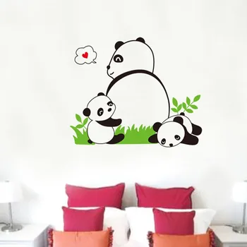 DIY zvierat Panda rodiny lovey vinyl na stenu-nálepky v materskej škole deti izba, obývacia izba, spálňa domáce dekorácie umenie nálepky
