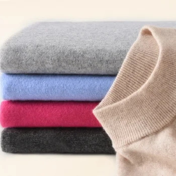 2022 cashmere zmiešané zrastov top turtleneck sveter žena jeseň a v zime sa ženy pulóver s dlhým rukávom farbou veľké veľkosť