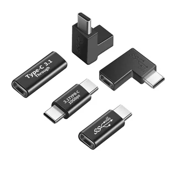 USB napájací Adaptér 90 Stupňov Mužov a Žien Typ C Adaptér Zahnutá Doprava & Doľava a Nahor a Nadol Rozšírenie Konektor