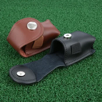 Kožené 1 Pc Prenosný Mini Golf Ball Bag Golf Tee Držiteľ Skladovanie Prípade Vykonávať Puzdro Malé Pás Taška W/ Kov Modul Uzavretie Školenia