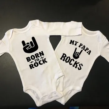 Narodil Rock Novorodenca S Dlhým Rukávom Bavlna Baby Kombinézu Roztomilý Chlapček Oblečenie Jumpsuit Dojčenské Oblečenie, Dojčenské Body Rock Oblečenie