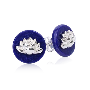 Lotus Zábava Reálne 925 Sterling Silver Prírodné Lapis Kreatívne Ručné Jemné Šperky Vintage Kvet Stud Náušnice pre Ženy Brincos
