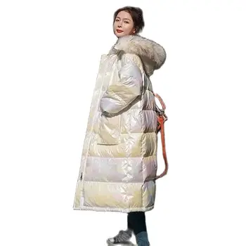 Svetlé Farebné Dole Bavlna Kabát Nové Žien Bunda s Kapucňou 2022 Zimné Strednej dĺžky kórejský Parkas Ženy Móda Daždi Kabát Ženy