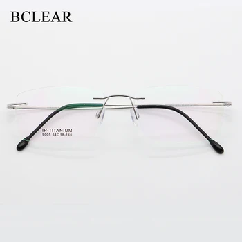 BCLEAR bez obrúčok Okuliare dioptrické Rám Mužov Krátkozrakosť, Optické Okuliare Rám Muž Jasné Luxuyr Značky High-End kórejský Okuliare