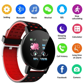 NOVÉ 119S Smart Hodinky Muži Ženy Krvný Tlak Nepremokavé Športové Kolo Smartwatch Smart Hodiny Fitness Tracker Pre Android a IOS