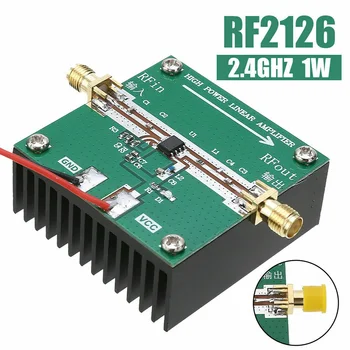 RF2126 400MHZ-2700MHZ širokopásmové pripojenie RF Zosilňovač 2.4 GHZ 1W Pre Bluetooth Ham Rádio Zosilňovač s chladiča