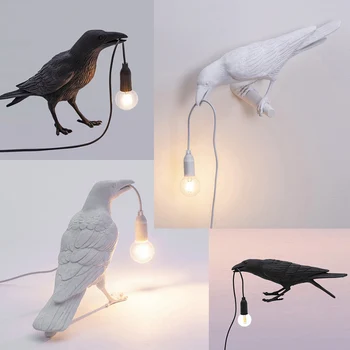 Vták stolná Lampa taliansky Štýl Vták Lampa Moderného Živice Vrana Stolná Lampa pre Obývacia Izba, Spálňa Svetlo na Stenu Sconce Home Art Decor 0