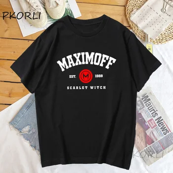 Maximoff Est 1989 T Shirt Ženy Krátky Rukáv Wanda Maximoff Tee Tričko Femme Bavlna Tlač Tričko Harajuku Vintage Dámske Oblečenie 0