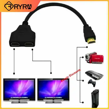 RYRA HDM Splitter 1 Vstup Mužov a 2 Výstup Žena Port kábel Kábel Adaptéra Converter 1080P Pre Hry, Videá, Multimediálne Zariadenia