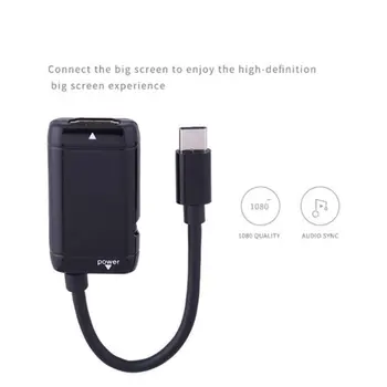 Horúce USB-C Typ C Na kompatibilný s HDMI Adaptér USB 3.1 Kábel MHL Telefón Android Tablet Black Video Predlžovací Kábel Rýchle Dodanie