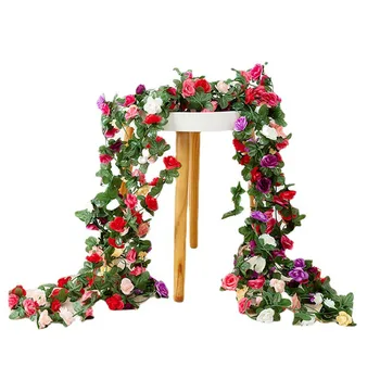 250 CM Rose Umelé Kvety Pivónia, Kvety Ivy Viniča Svadobné Dekoratívne Vianočné Girlandy Dekorácie Domov, Záhrady, Kvety Decor