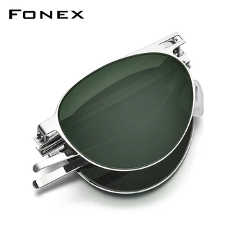 FONEX Polarizované slnečné Okuliare Mužov Prenosné Skladacie Pilot, Slnečné Okuliare pre Človeka 2022 Nové MaleUV400 Odtieňoch s Nylon Objektív F1025
