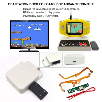 HISPEEDIDO USB Typu C GBA káblové bezdrôtový ovládač Prenosný, Dock Stanica Pre Game Boy Advance Konzoly GBA Prepínač Stanica Stánok
