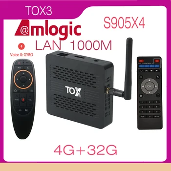 Quad Core Amlogic S905X4 4 GB 32 GB 1000M LAN 2.4 G 5G Dual Wifi BT4.1 4K HDR Smart Android 11 TV Box TOX3 LITE