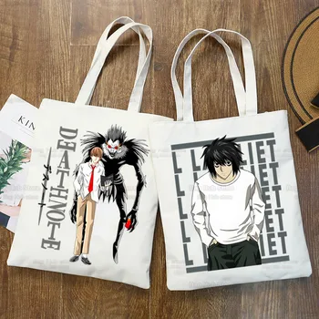 Death Note Package Elegantné Plátené Tašky Anime L Ryuk Ryuuku Kabelky Tašky Cez Rameno Bežné Animácie Zberateľské Nákupní Taška Dievčatá