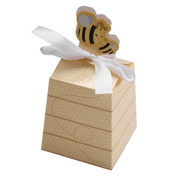 50pcs/Veľa Roztomilé Dieťa Sprcha Prospech Cartoon Honey Bee Papier Candy Box Rozkošný Deti Narodeninovej Party Dekor Novorodenca Darčeky Dekor
