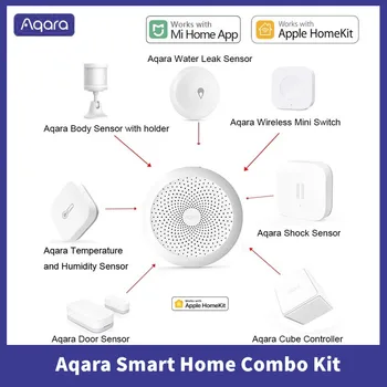 Aqara Smart Home Súpravy Aqara Bránou M1S Hub Dvere Senzor Ľudského Tela, Prepínač Bezdrôtovej komunikácie Teplota Vody Snímač Mijia app Homekit