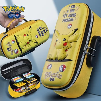 Pokémon Pikachu 3D Troch-Dimenzionální Password Lock peračník Veľkú Kapacitu, Multi-Layer Zips Papiernictvo Box Chlapec Dievča Darček