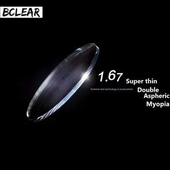 BCLEAR 1.67 Dvojité Asférické Vysoký Index Super Tenký Optické Šošovky na Predpis pre Krátkozrakosť Okuliare Južná Kórea Optickej Šošovky