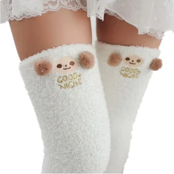 Jeseň Zimného Spánku Ponožky Mori Dievča Zvierat Modelovanie Koleno Prekladané Roztomilý Kawaii Útulný Dlhé Stehná Vysoké Ponožky Kompresie Teplé Ponožky