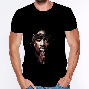 Top Rap Tupac Shakur 2Pac T-shirt Legendárny Rapper 3D Tlač pánskej a dámskej Módy Bežné Camisetas Hombre Nadrozmerné Top