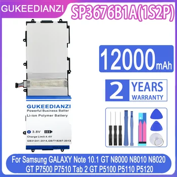 GUKEEDIANZI SP3676B1A(1S2P) 12000mAh Batérie Pre Samsung GALAXY Note 10.1 GT-N8000 N8010 N8020 GT-P7500 P7510 Tab 2 P5100 P5110