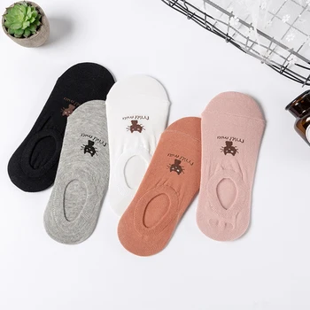 2023 Kórejský Štýl 5 Pár Roztomilé Ponožky Zábavné Novinka Ženy Loď Ponožky Kreslených Mačka Calsetines De Mujer 35-41