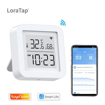 LoraTap Tuya Inteligentný Život Digitálne Smart Teplota a Vlhkosť, Senzor s LCD Displej DIY Domáce pracuje s Echo Alexa