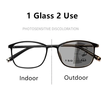 Nové ultralight tr90 Postupné čítanie okuliare unisex Photochromic multifokálne Presbyopic Okuliare, anti-modré svetlo Eyewear1.5 2.5