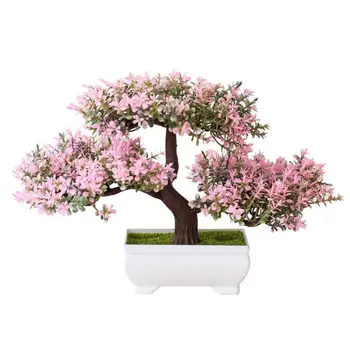 50%HOTArtificial Kvet Pine Rastlín Bonsai Malý Strom Hrniec Domov Črepníkové Ozdoby Domov Izba Ploche Dekorácia Umelé Vianočné