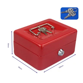Domov Store Steel Mini Cash Box Prenosný Tlačidlo Kabinetu Trezor Safe Money Box Úložný Box Skryté Mince Peniaze, Šperky