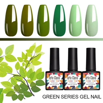 Arte Clavo 8ml zelená séria nechty gel polish Hybrid Vernis Semi Trvalé UV Soak Off nail art, Manikúra Gél Laky Lak Primer